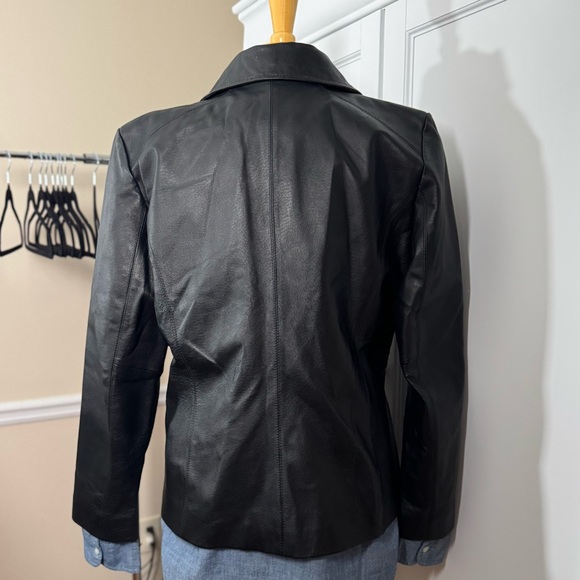 Vintage Worthington Full Zip Leather Jacket Women’s M Black Motto City Biker EUC - Picture 6 of 14